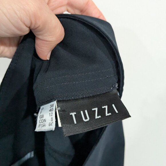 Tuzzi Stretch Built-In Belt Navy Blue Size 38 Size 8 - Picture 5 of 5
